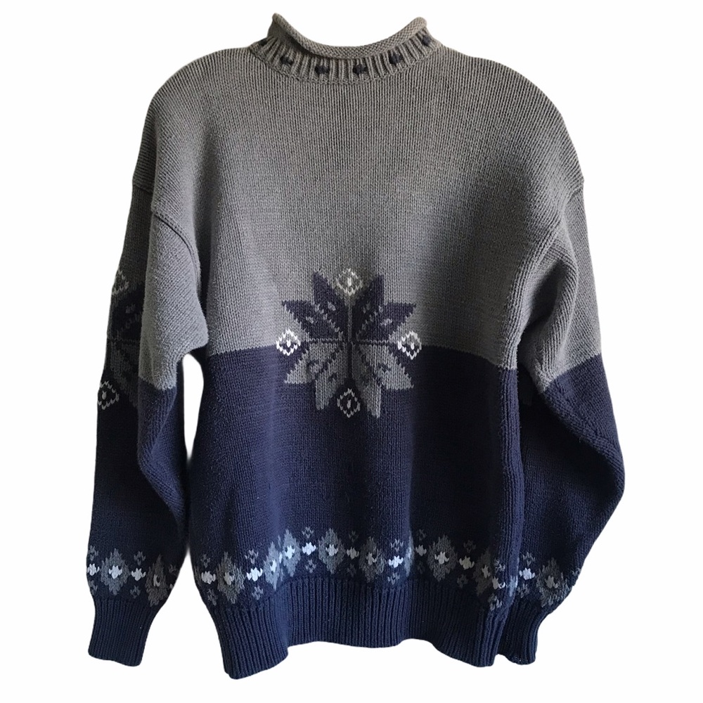 GAP Mock Neck Knit Pullover Graphic Sweatshirt